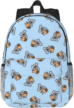 Women's fashionable travel backpacks, computer bags (Blue bottom color Koala)