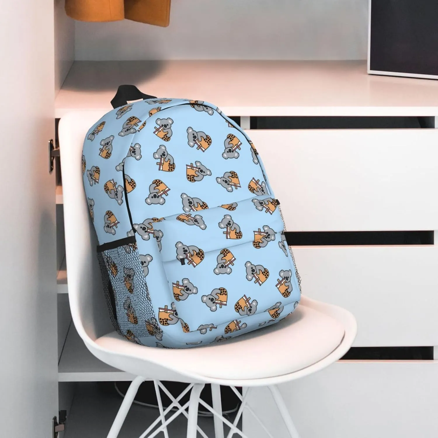 Women's fashionable travel backpacks, computer bags (Blue bottom color Koala)