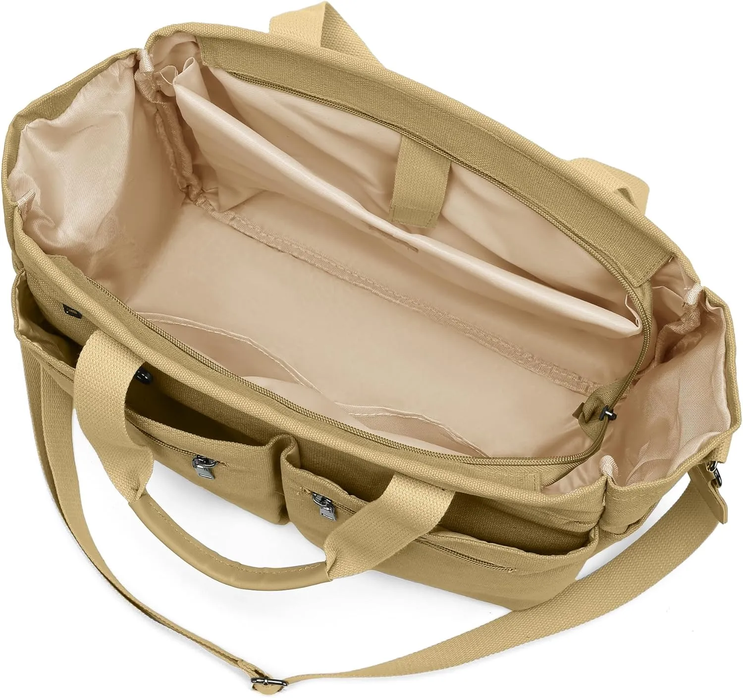 Women's Large Canvas Tote Bag Set (2PCs) - Ideal for Laptop, Hobo, Crossbody, Handbag, Travel, Gym & Work