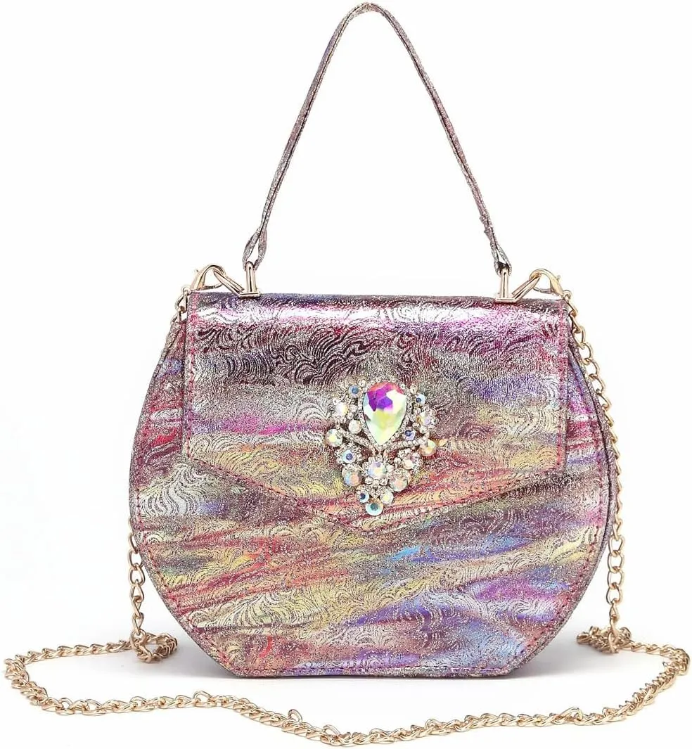 Women’s Luxury Italian Style Evening Shoes and Shoulder Bag Combo Sparkly Crystal Embellished Heels for Formal Wear