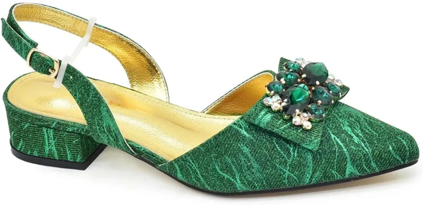 Women’s Luxury Rhinestone Embellished Wedding Shoes and Clutch Bag Set Italian Design Heels for Formal