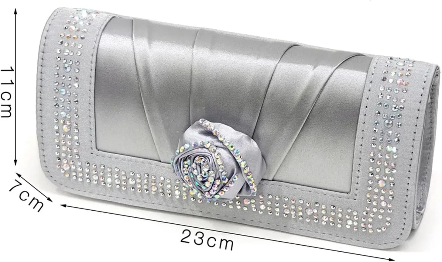 Women’s Nigerian Designer Inspired Wedding Shoes and Shoulder Bag Combo Rhinestone Embellished Heels for