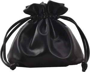 Women's Pleated Clutch Y2K Hobo Bucket Bags Ruched PU Leather Underarm Purse Shoulder Crossbody Handbags With Strap