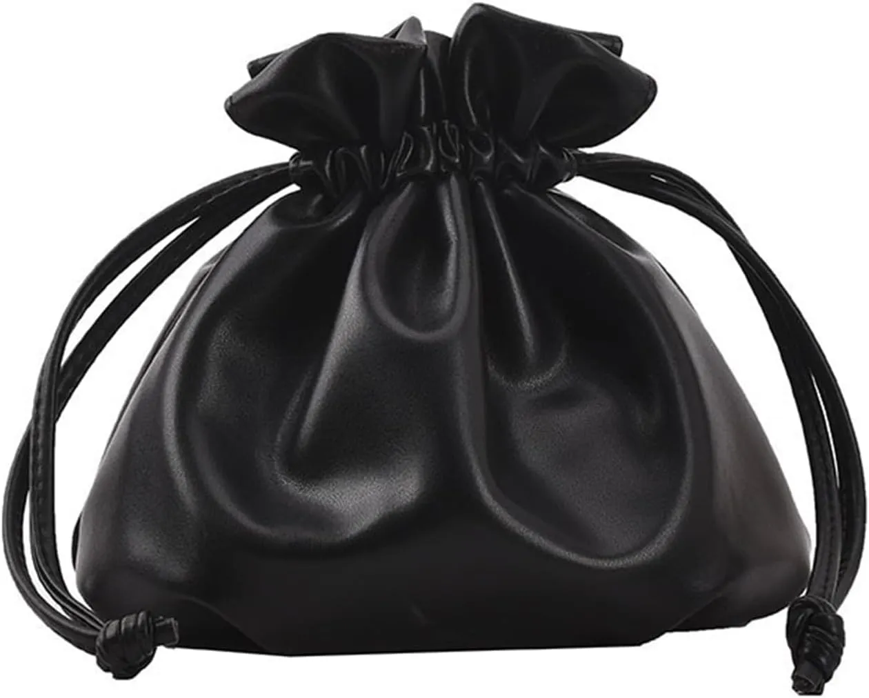 Women's Pleated Clutch Y2K Hobo Bucket Bags Ruched PU Leather Underarm Purse Shoulder Crossbody Handbags With Strap