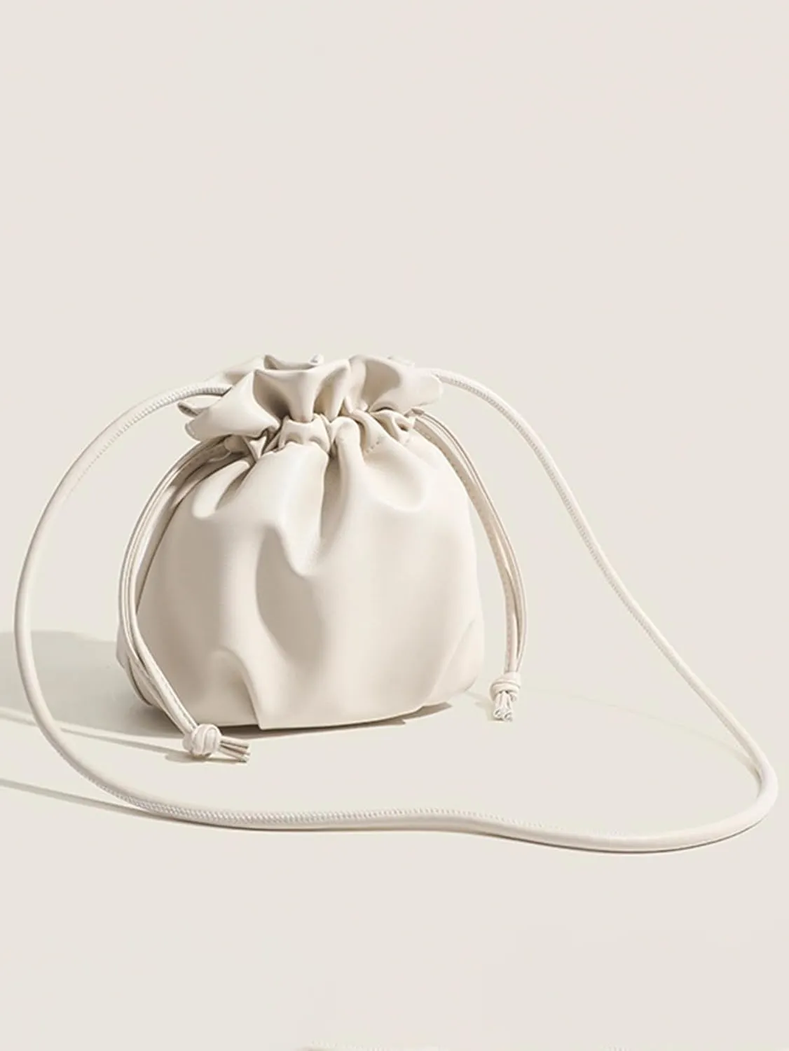 Women's Pleated Clutch Y2K Hobo Bucket Bags Ruched PU Leather Underarm Purse Shoulder Crossbody Handbags With Strap
