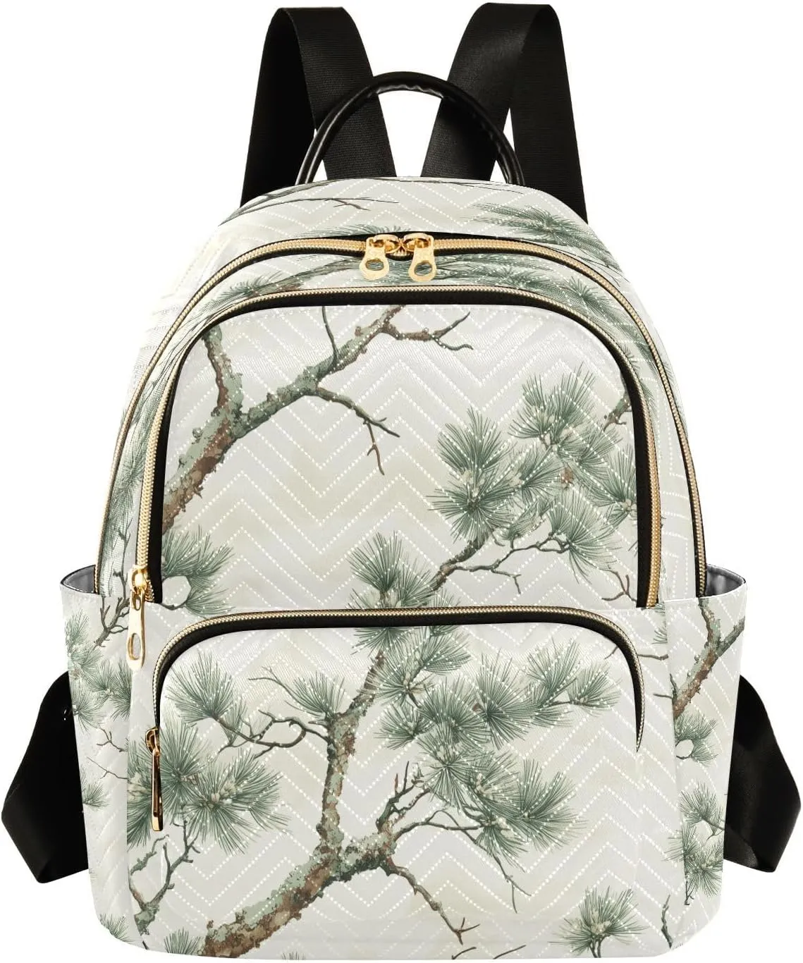 Women's Quilted Backpack Purse Coniferous Pine Fashion Backpacks Casual Rucksack, Small