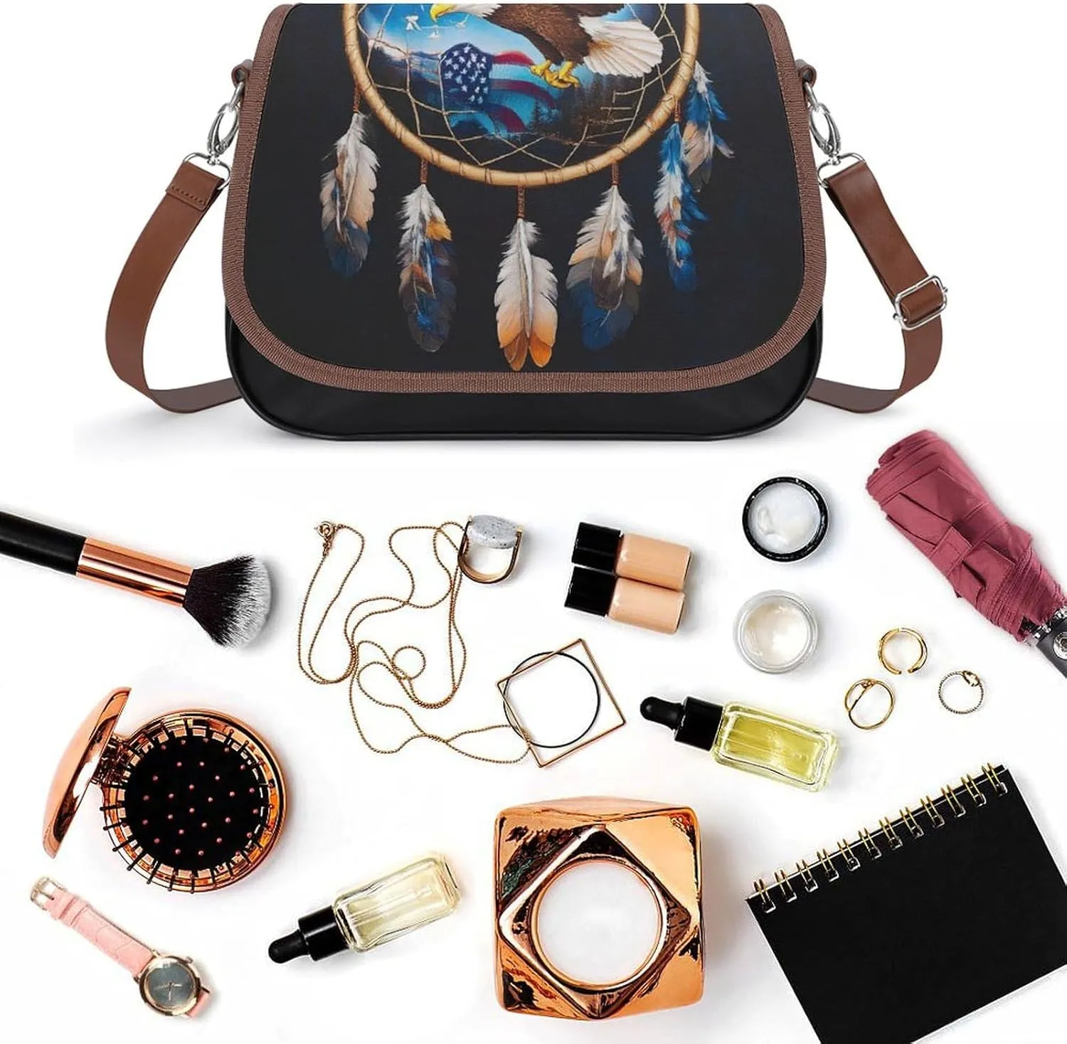 Womens Small Crossbody Purse with Adjustable Strap, Pu Leather Shoulder Bags for Travel Work