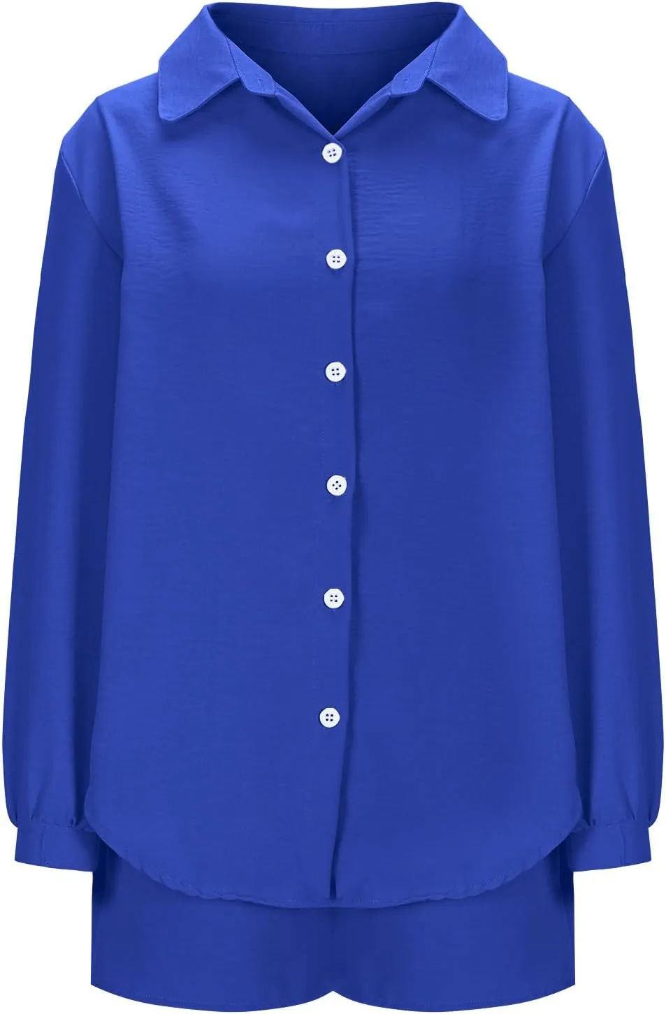 Womens Summer 2 Piece Sets Long Sleeve Button down Shirts Matching Short Sets Beach Soft Vacation Cruise Outfits 2025