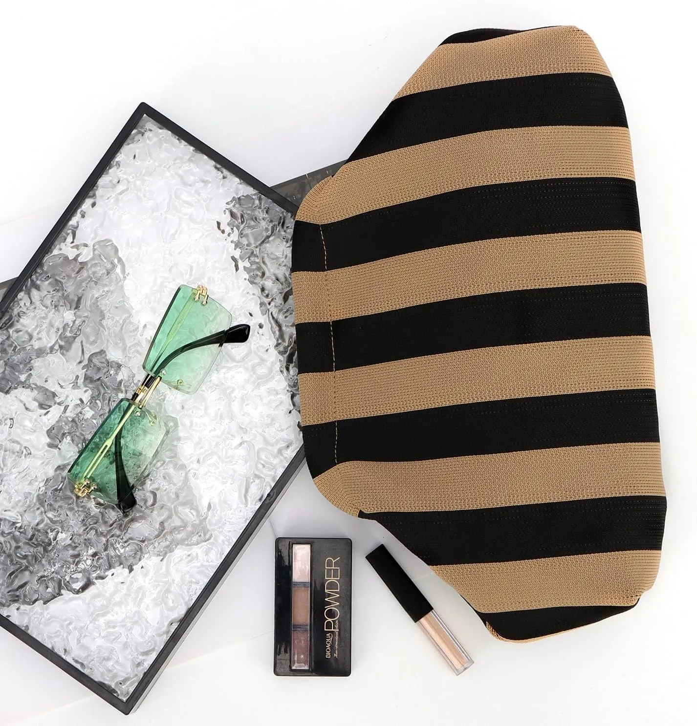 Women's Summer Beach Clutch Purses Colorblock Woven Crochet Handbags Dumpling Clutch Small Purse Casual Womens Clutch