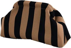 Women's Summer Beach Clutch Purses Colorblock Woven Crochet Handbags Dumpling Clutch Small Purse Casual Womens Clutch