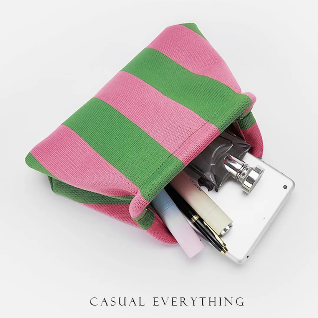 Women's Summer Beach Clutch Purses Colorblock Woven Crochet Handbags Dumpling Clutch Small Purse Casual Womens Clutch