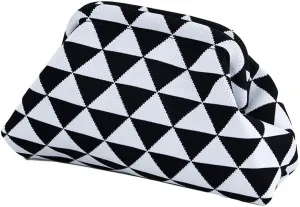 Women's Summer Beach Clutch Purses Colorblock Woven Crochet Handbags Dumpling Clutch Small Purse Casual Womens Clutch