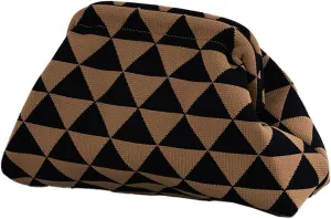 Women's Summer Beach Clutch Purses Colorblock Woven Crochet Handbags Dumpling Clutch Small Purse Casual Womens Clutch