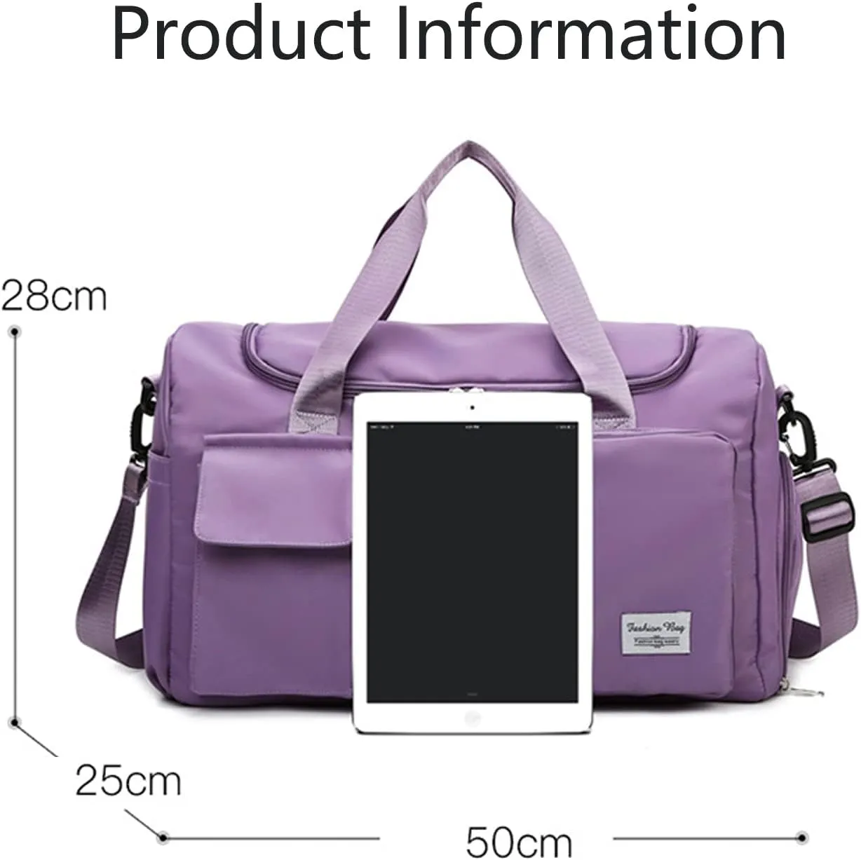 Womens Travel Bag Duffel Bag, Lightweight Double Shoulder Strap&Capacity Sports Tote Gym Bag,Weekender Overnight Bag with Wet Pocket for Women (Azure)