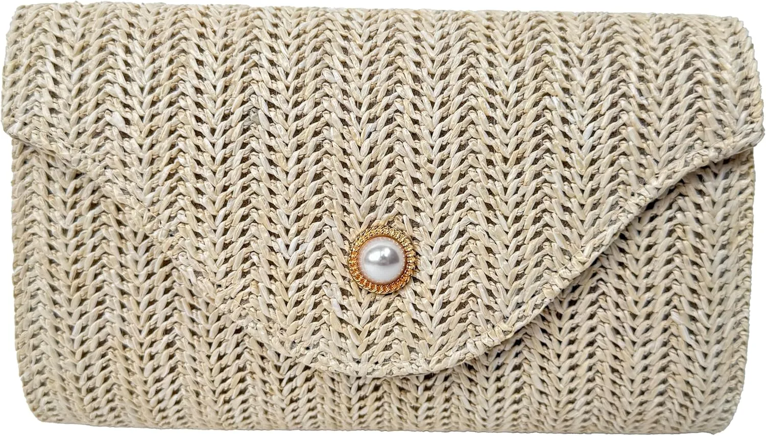 Women’s Trendy Straw Clutch Bag Straw Crossbody Bags For Women Summer Vacation Beach Purse Evening Purse With Pearl