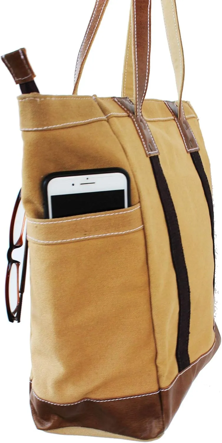 Women's Western Canvas Leather Shoulder Handbag Purse Tote 17AA01