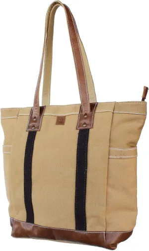 Women's Western Canvas Leather Shoulder Handbag Purse Tote 17AA01