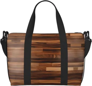 Wood Grain print Travel Duffel Bag,workout duffel bag, overnight shoulder Bag,Weekender Bag for Women Men