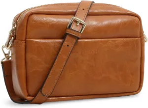 WOOMADA Crossbody Bags for Women Vegan Leather Purses Small Shoulder Handbags with Wide Strap