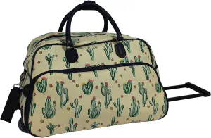 World Traveler Floral Prints 21-inch Carry-on Rolling Duffel Bag