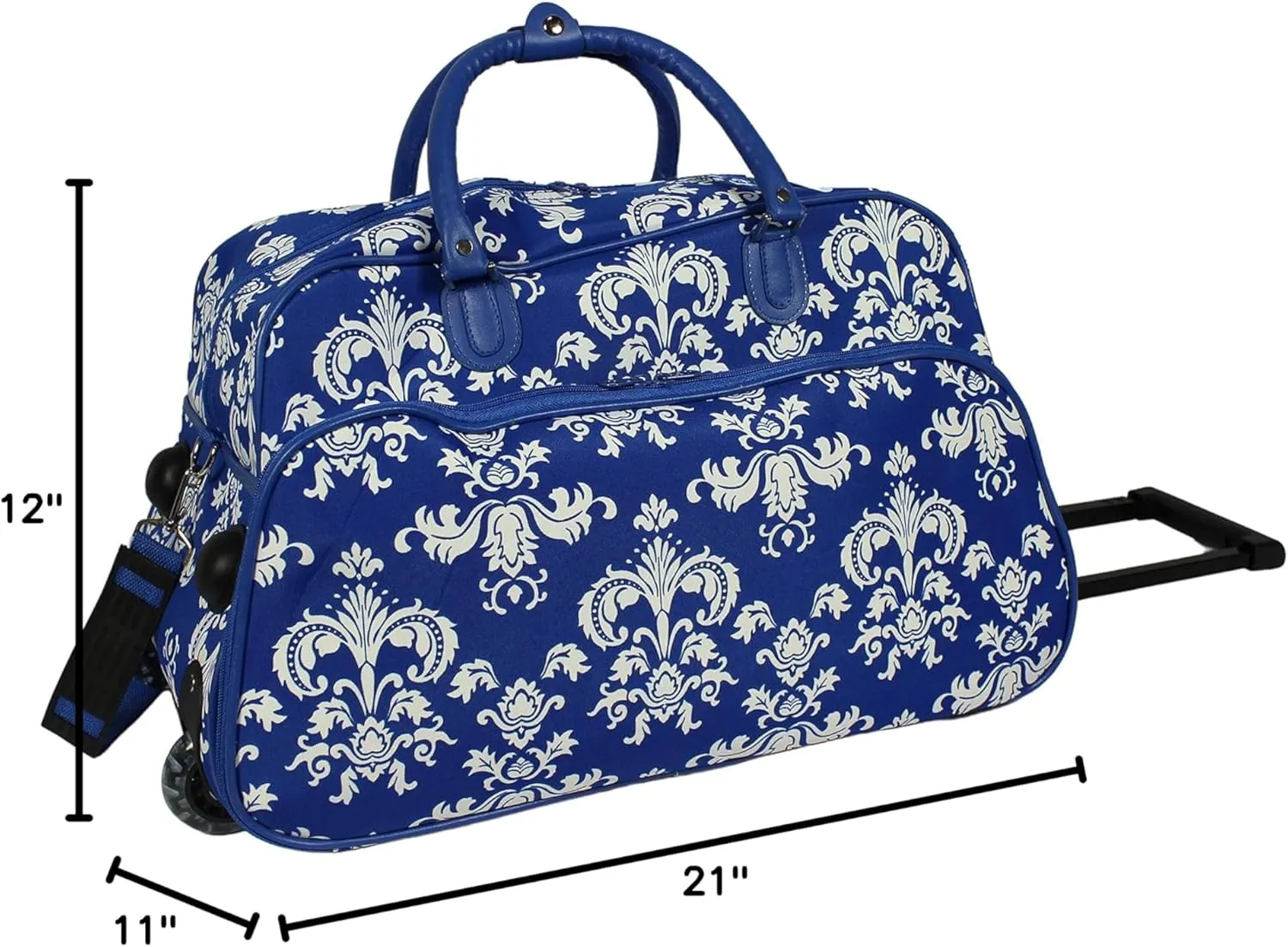 World Traveler Floral Prints 21-inch Carry-on Rolling Duffel Bag
