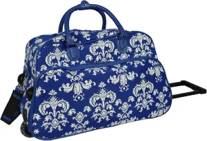 World Traveler Floral Prints 21-inch Carry-on Rolling Duffel Bag