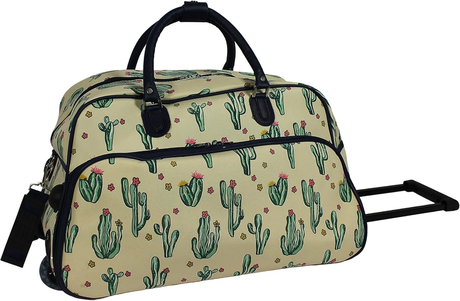 World Traveler Floral Prints 21-inch Carry-on Rolling Duffel Bag