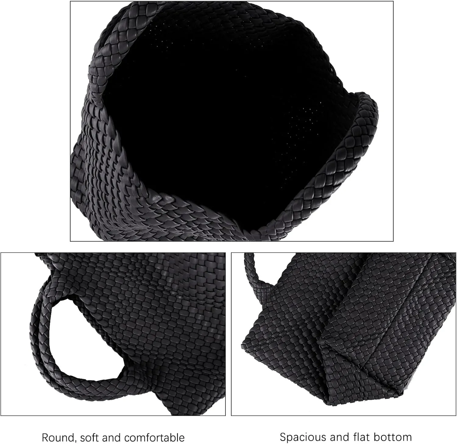 Woven Bag for Women Large Tote Bag with Clutch PU Leather Handwoven Beach Bag Satchel Handmade Casual Purses 2023