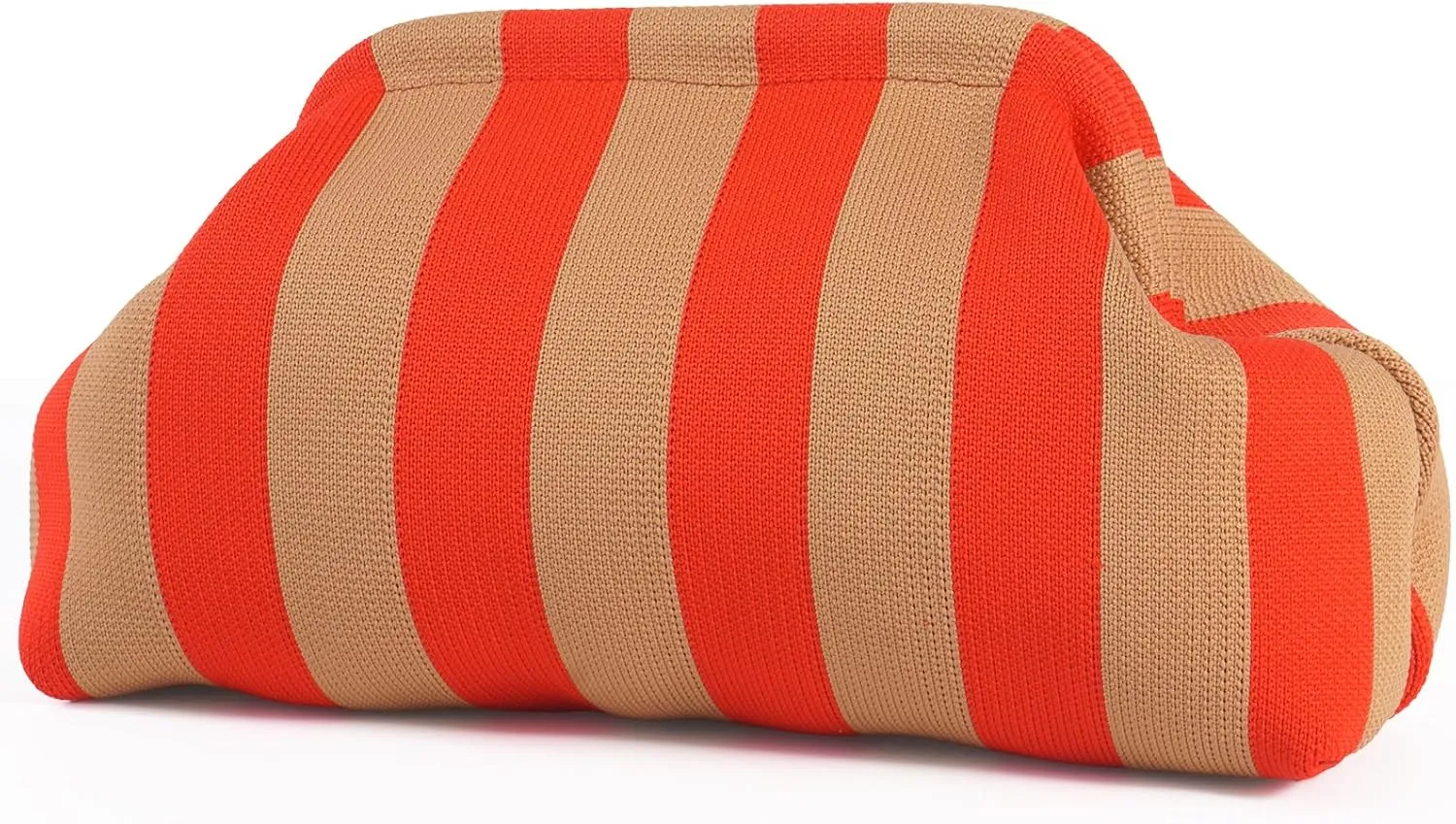 Woven Clutch Purses for Women,Summer Beach Purse for Vacation, Woven Striped Dumpling Bag,Crochet Evening Bags