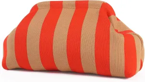 Woven Clutch Purses for Women,Summer Beach Purse for Vacation, Woven Striped Dumpling Bag,Crochet Evening Bags