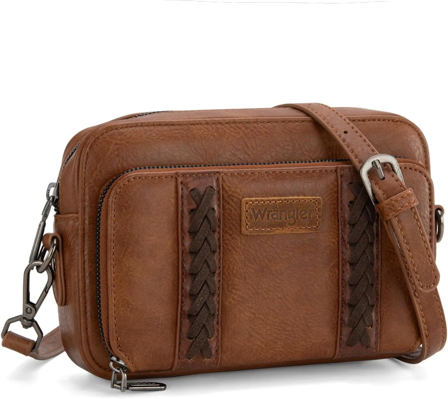 Wrangler Crossbody Bag for Women Shoulder Purse Small Multi Pocket Crossover Bag with Adjustable Strap