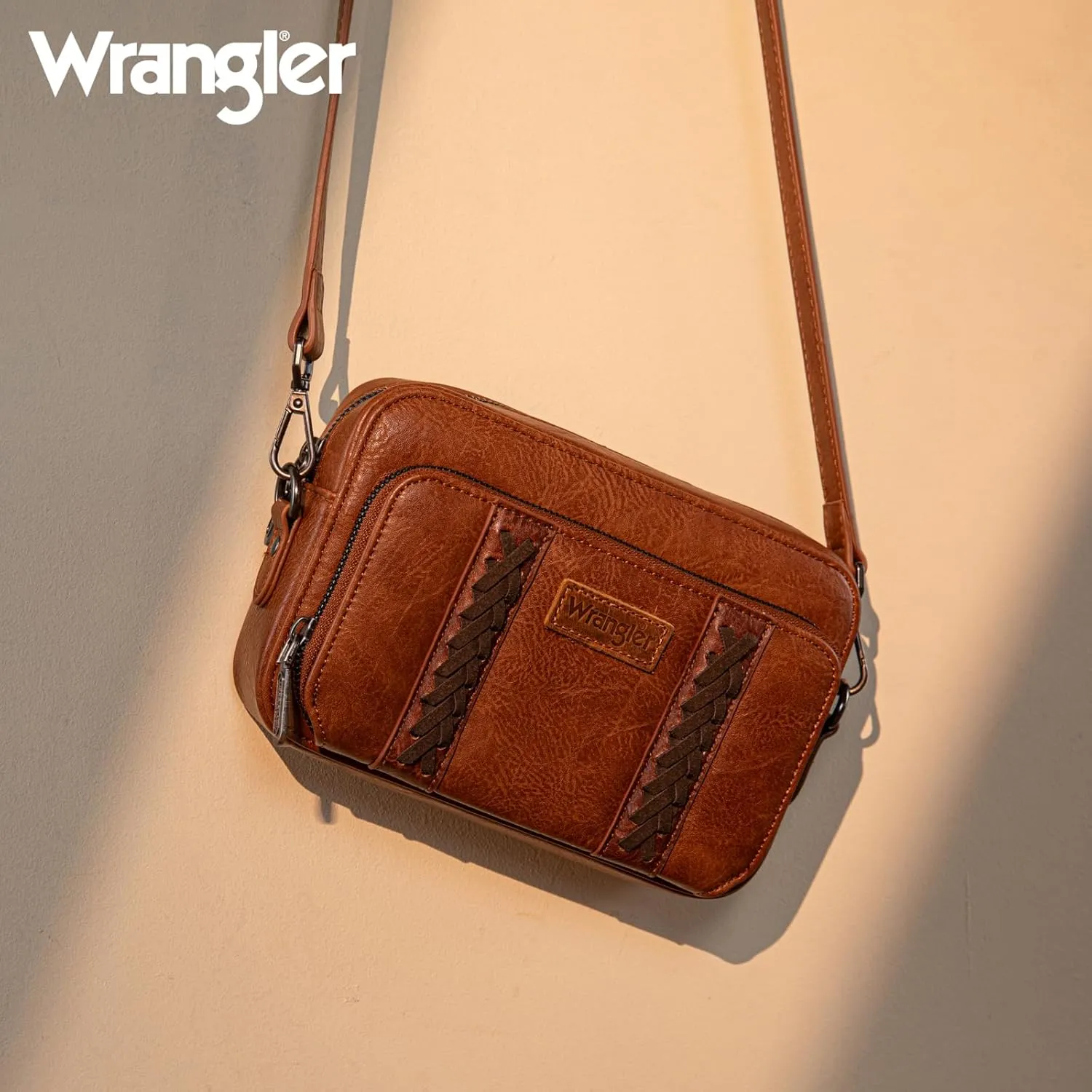 Wrangler Crossbody Bag for Women Shoulder Purse Small Multi Pocket Crossover Bag with Adjustable Strap