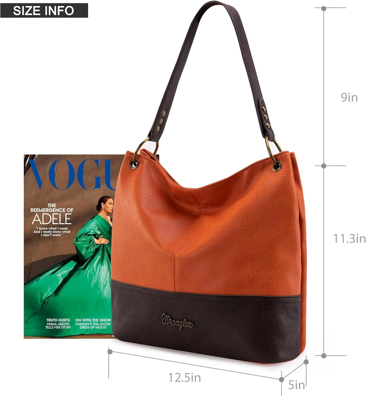 Wrangler Hobo Bags for Women Vegan Leather Top Handle Shoulder Purses and Handbags