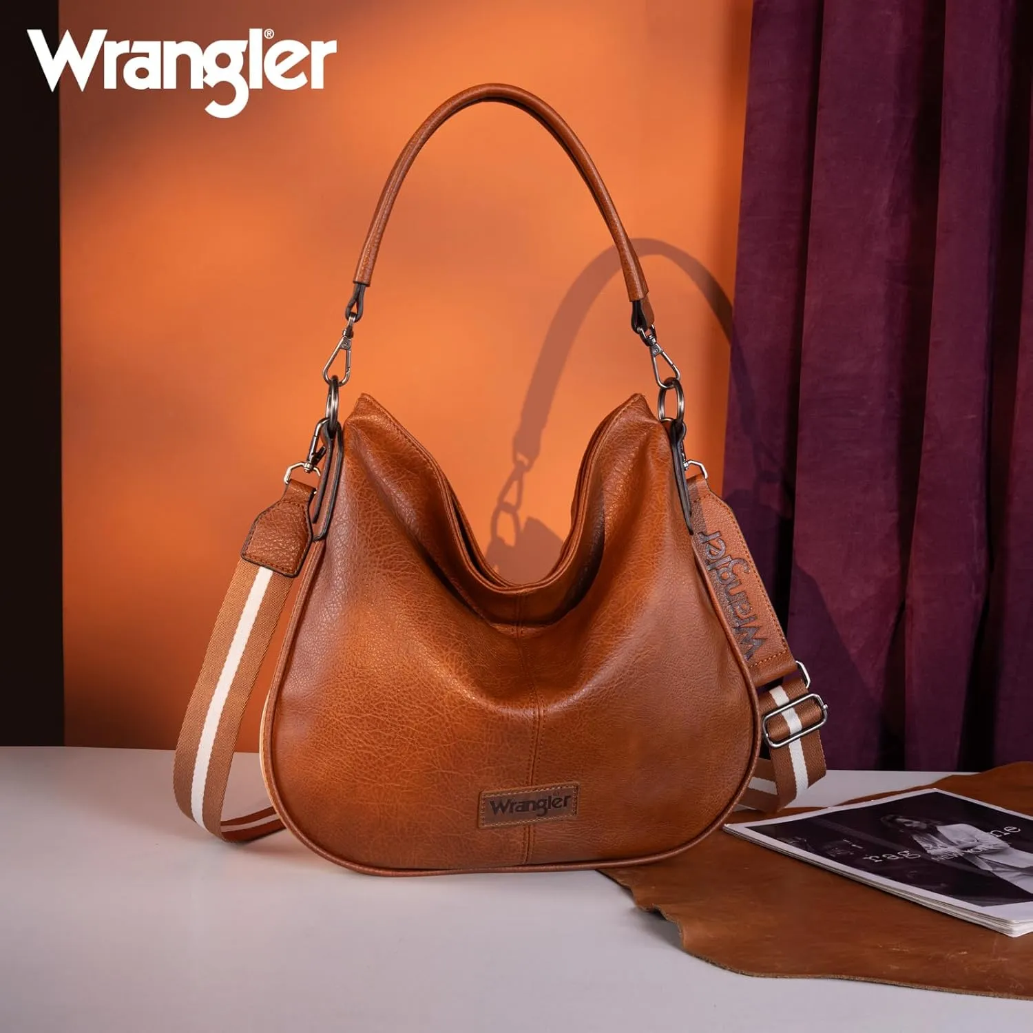 Wrangler Hobo Bags Large Crossbody Bag for Women Shoulder Purse Handbags with Adjustable Strap