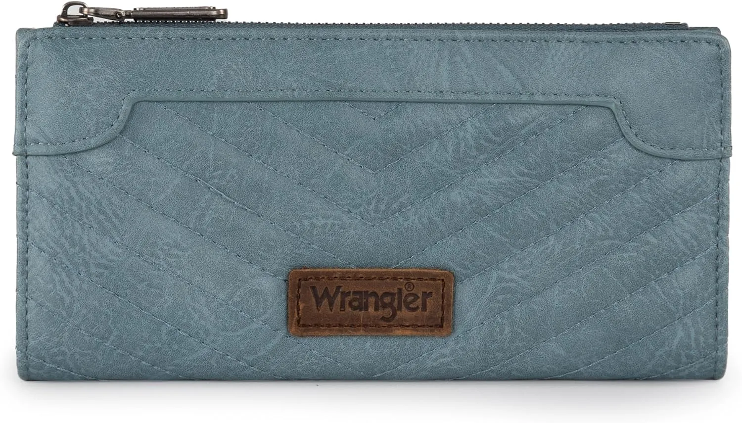 Wrangler Minimalist Wallet for Women Credit Card Wallet Ladies Travel Wallets Monederos de Mujer Card Cases & Money Organizers with Smooth Zippers for Women Men Demin