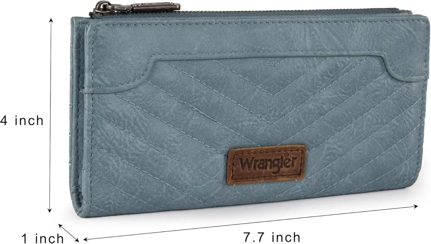 Wrangler Minimalist Wallet for Women Credit Card Wallet Ladies Travel Wallets Monederos de Mujer Card Cases & Money Organizers with Smooth Zippers for Women Men Demin