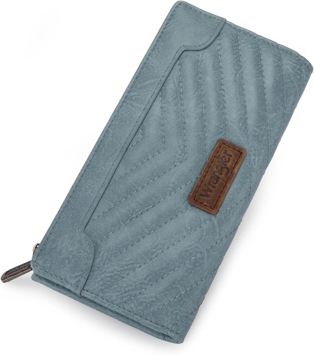 Wrangler Minimalist Wallet for Women Credit Card Wallet Ladies Travel Wallets Monederos de Mujer Card Cases & Money Organizers with Smooth Zippers for Women Men Demin