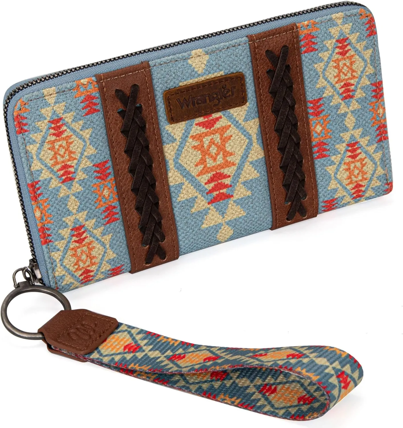 Wrangler Wallet Purse for Women Western Aztec Clutch Wristlet Wallet with Credit Card Holder