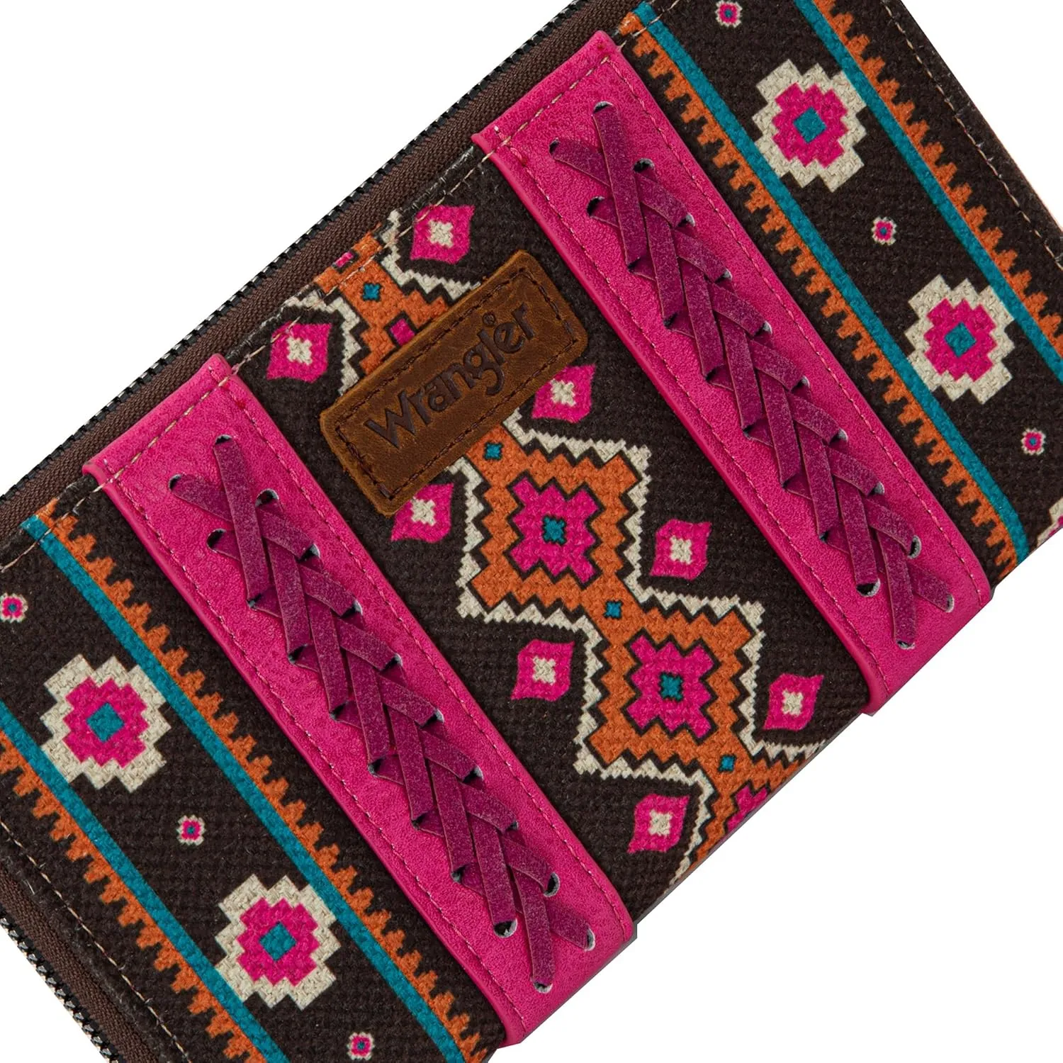 Wrangler Wallet Purse for Women Western Aztec Clutch Wristlet Wallet with Credit Card Holder