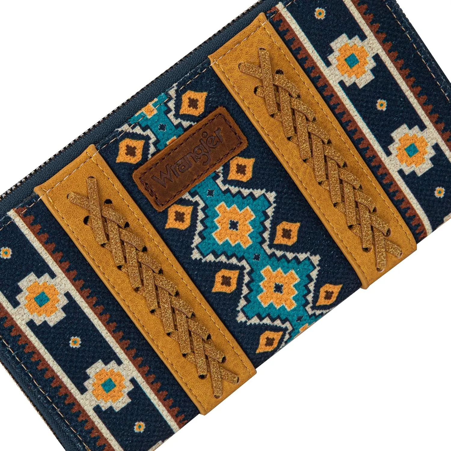 Wrangler Wallet Purse for Women Western Aztec Clutch Wristlet Wallet with Credit Card Holder