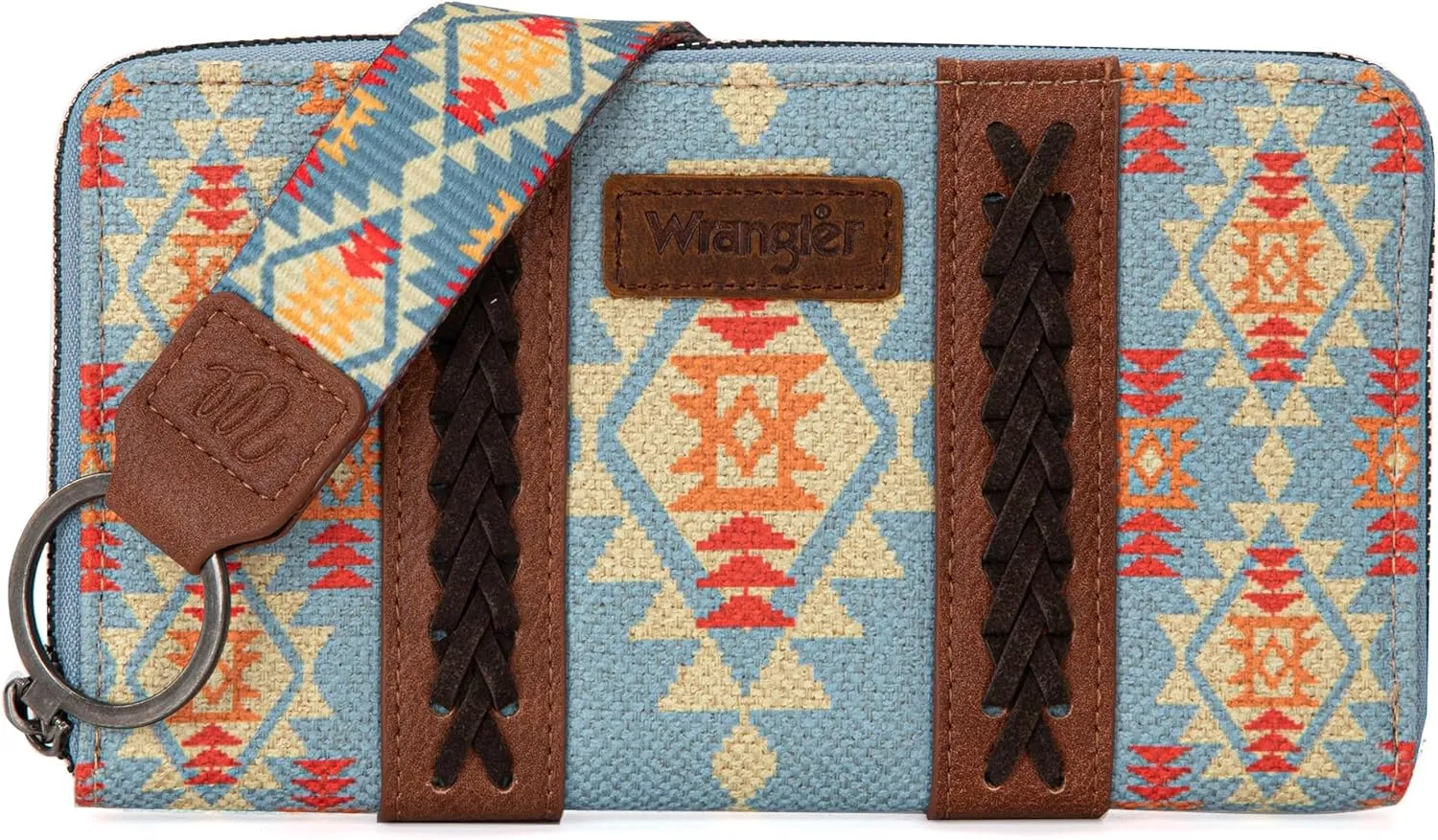 Wrangler Wallet Purse for Women Western Aztec Clutch Wristlet Wallet with Credit Card Holder