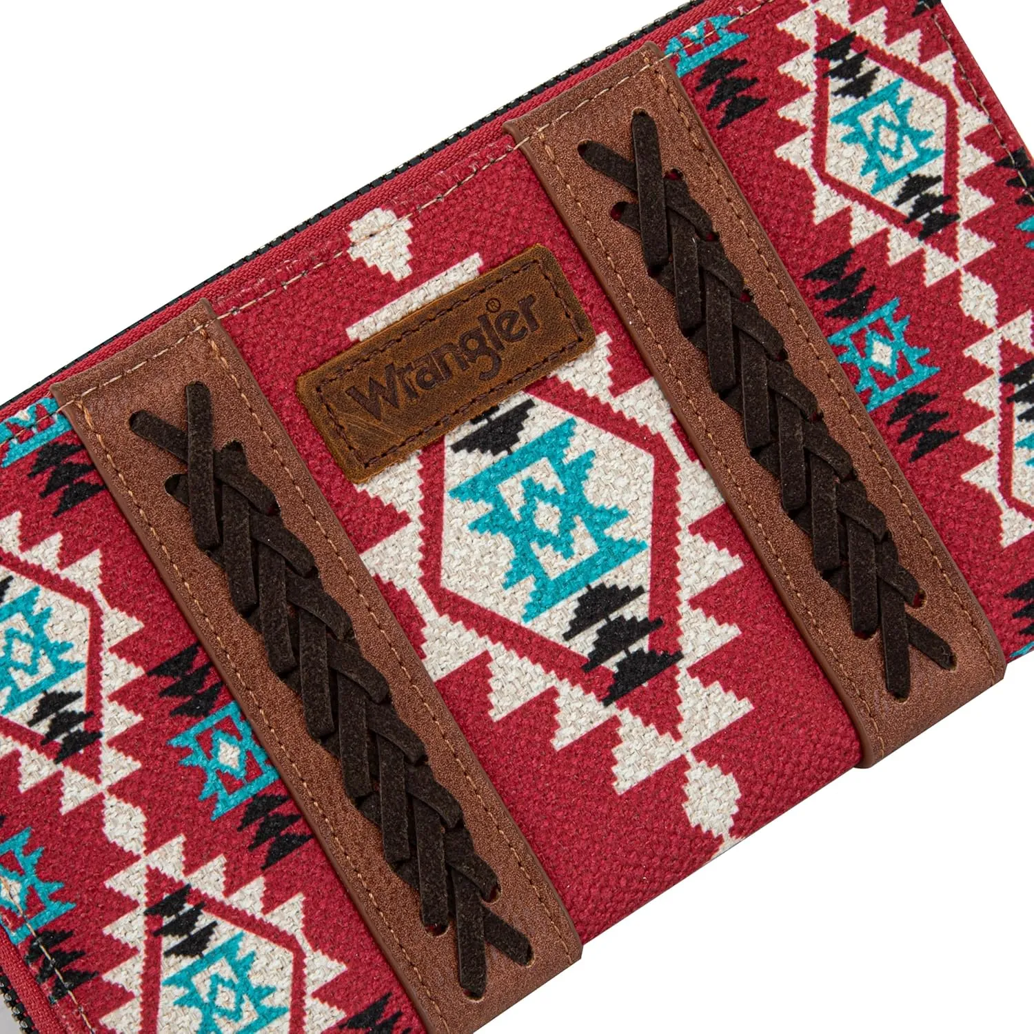 Wrangler Wallet Purse for Women Western Aztec Clutch Wristlet Wallet with Credit Card Holder