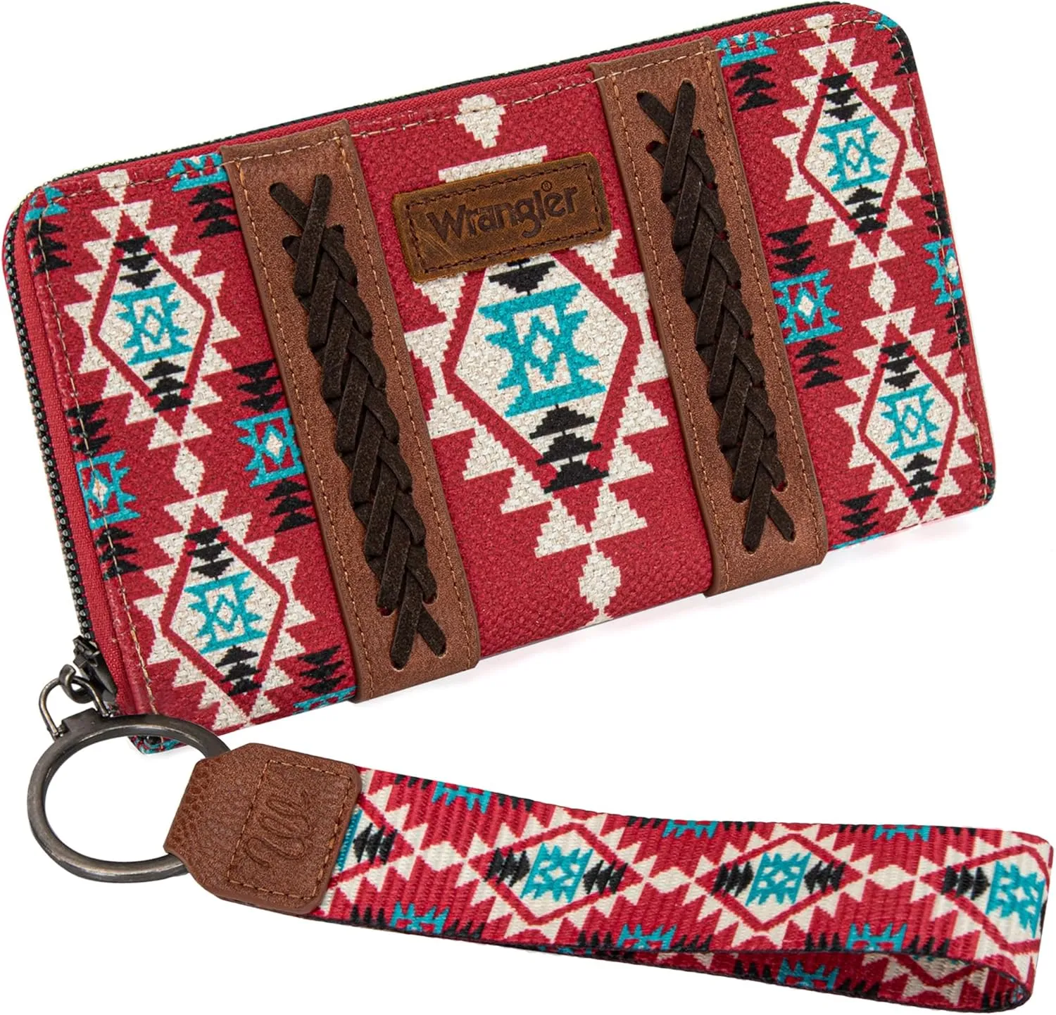 Wrangler Wallet Purse for Women Western Aztec Clutch Wristlet Wallet with Credit Card Holder