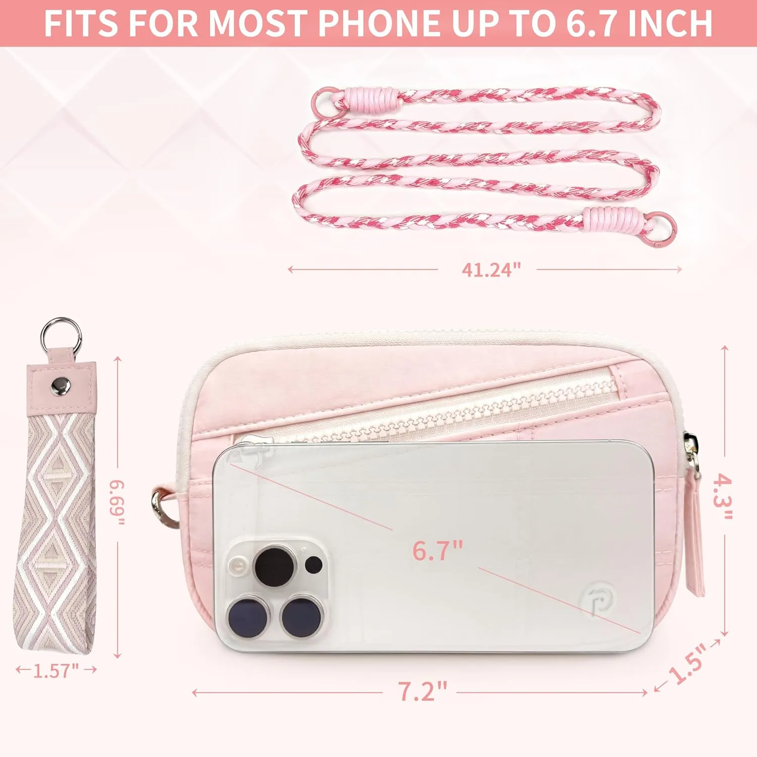 Wristlet Clutch Wallet Purse for Women, RFID Blocking,Credit Card Holder Phone Organizer for Travel or work