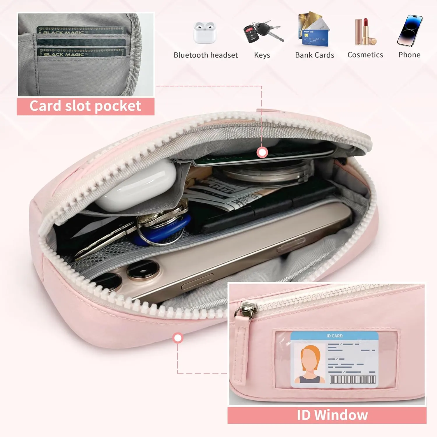 Wristlet Clutch Wallet Purse for Women, RFID Blocking,Credit Card Holder Phone Organizer for Travel or work