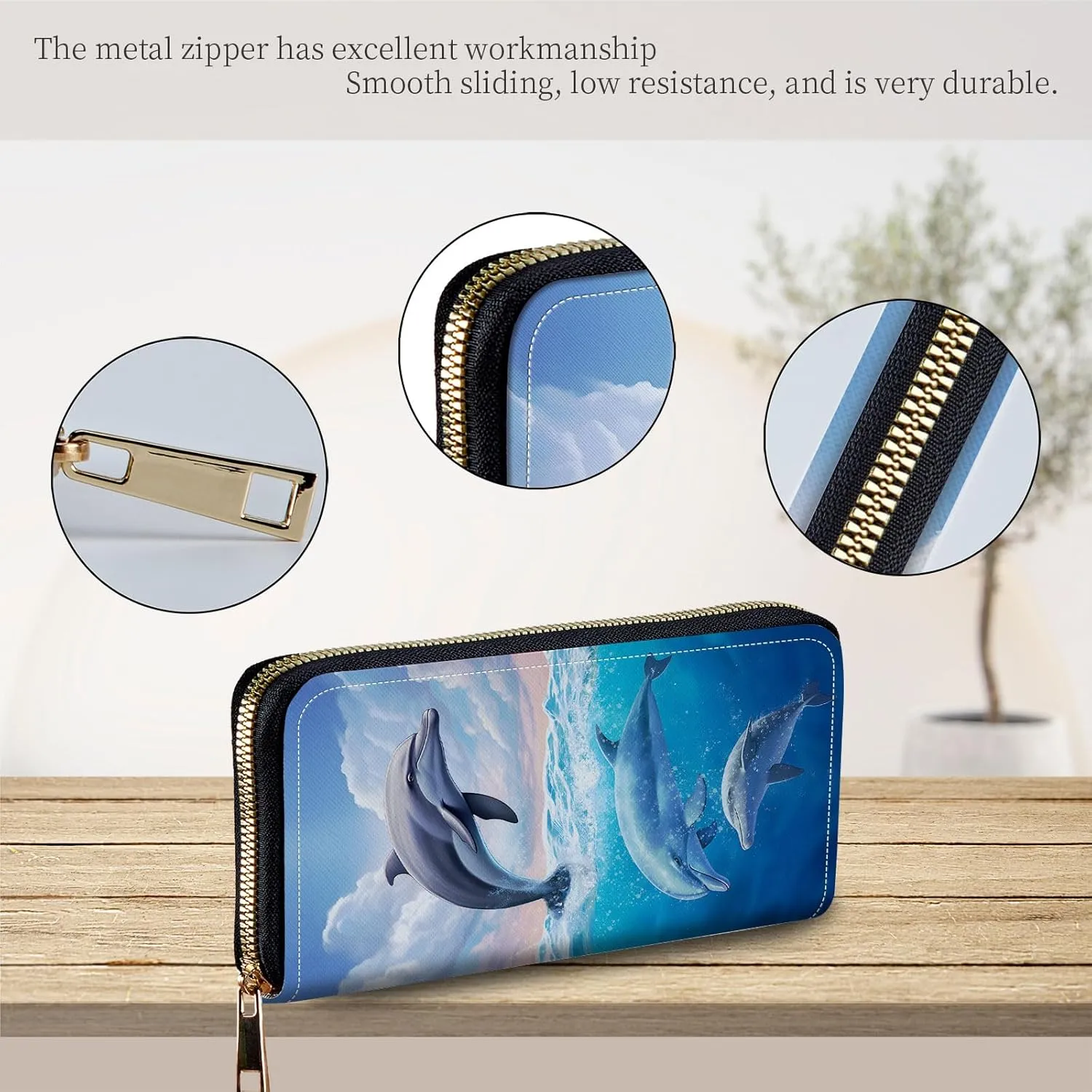 Wristlet Wallets For Women With Card Holder Zipper Pocket,Slim PU Leather women's Wallet Clutch