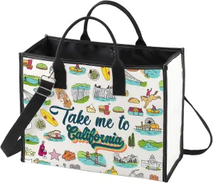 WZMPA California State Travel Cosmetic Bag California Souvenirs Gifts Take Me To California Zipper Pouch Bag California Vacation Merchandise (To California-TB)