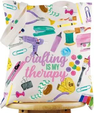 WZMPA Crafting Survival Kit Crafter Gifts Crafting Is My Therap Scrapbooking Makeup Zipper Pouch Bag Crafting Merchandise (Crafting Therapy-T)