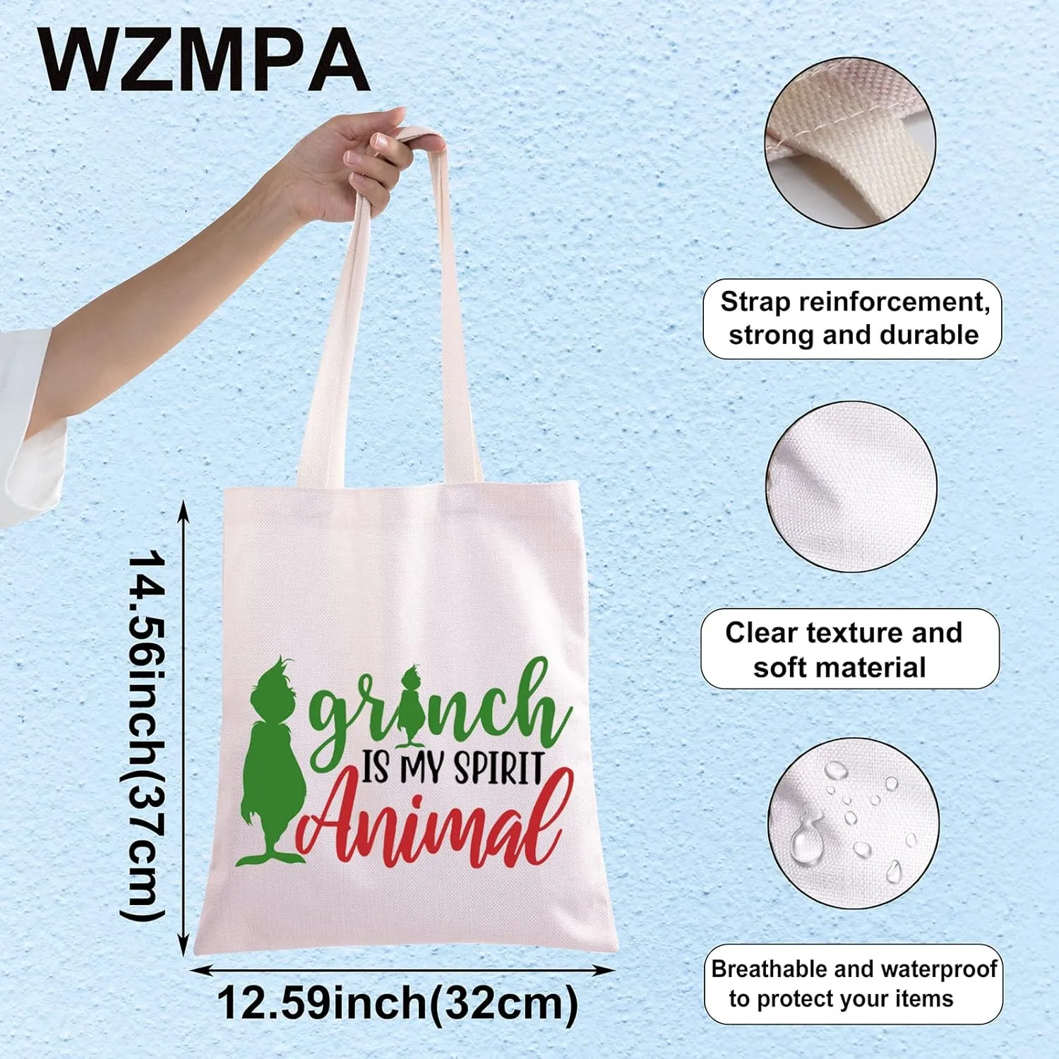 WZMPA Green Monster Cosmetic Makeup Bag Doctor Cat Fans Gifts Monster Is My Spirit Animal Zipper Pouch Bag For Monster Fans