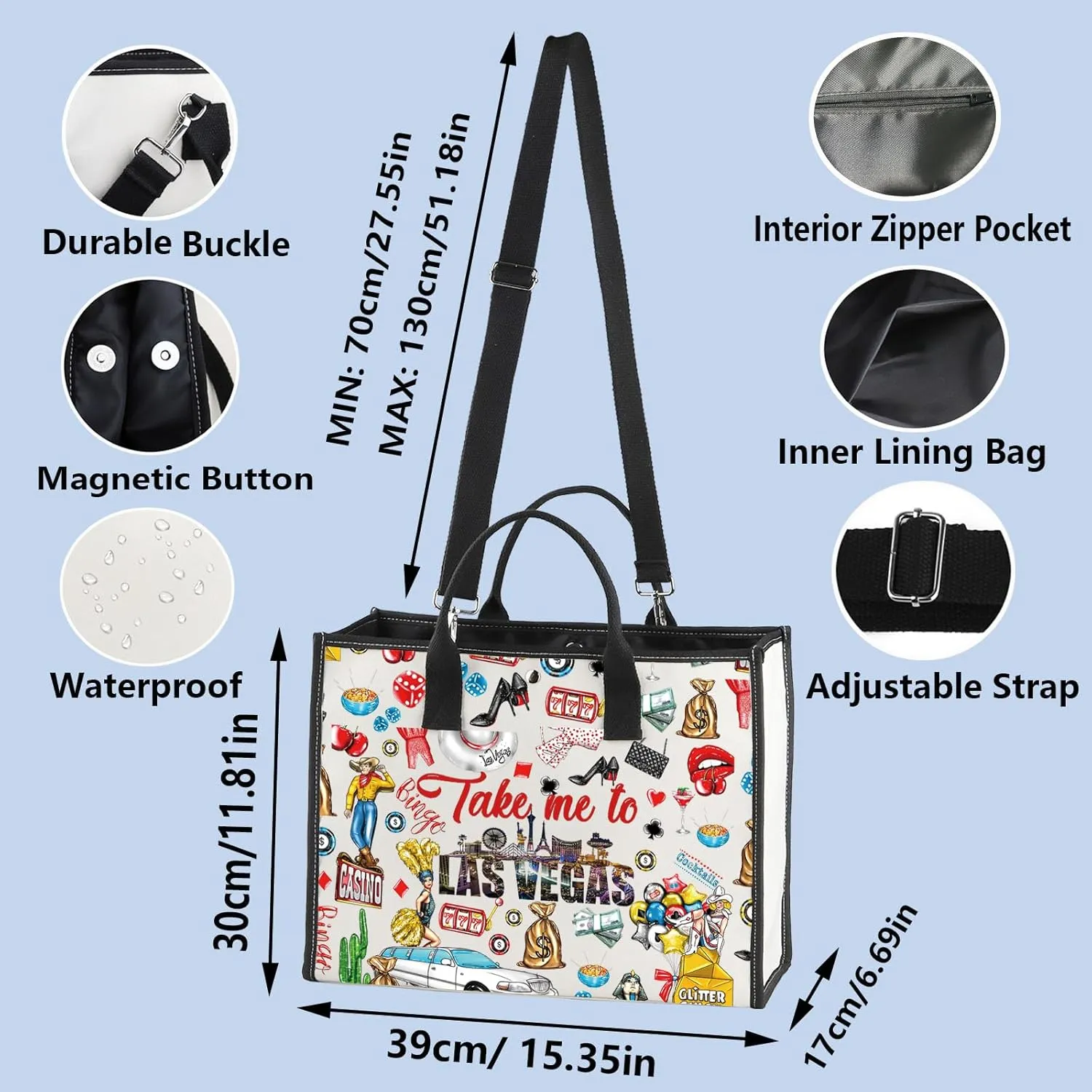 WZMPA Las Vegas Travel Cosmetic Bag Las Vegas Trip Gifts Take Me To Las Vegas Casino Makeup Zipper Pouch Bag Las Vegas City Merchandise (To Las Vegas-TB)
